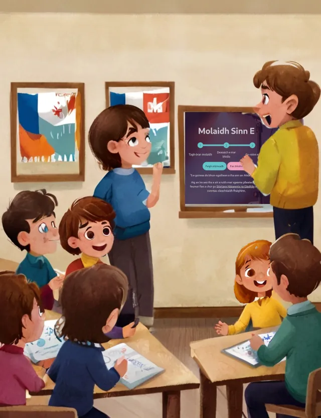 classroom using whiteboard